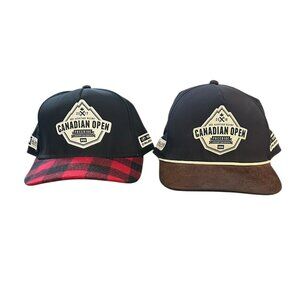 Lot of 2 Canadian‎ Open Baseball Caps Red Mountain Resort Helly Hansen Snapback